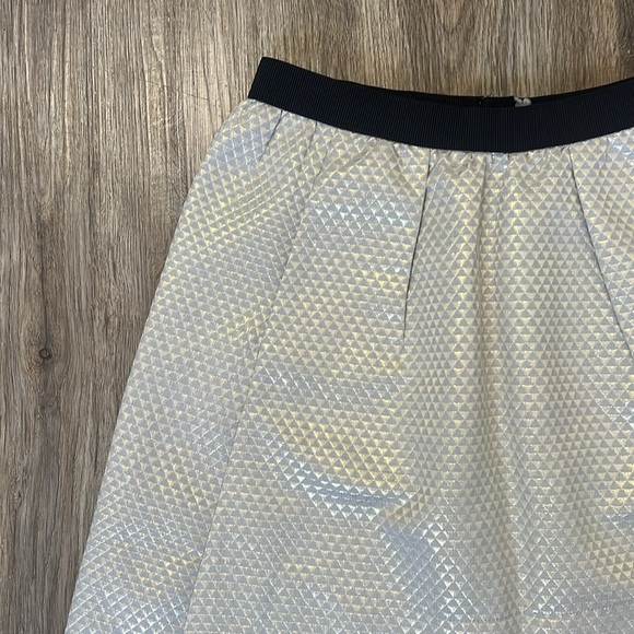 Anthropologie Ganni Gold Brocade Pleated 'Cressida' Mini Skirt Size S - Picture 4 of 6